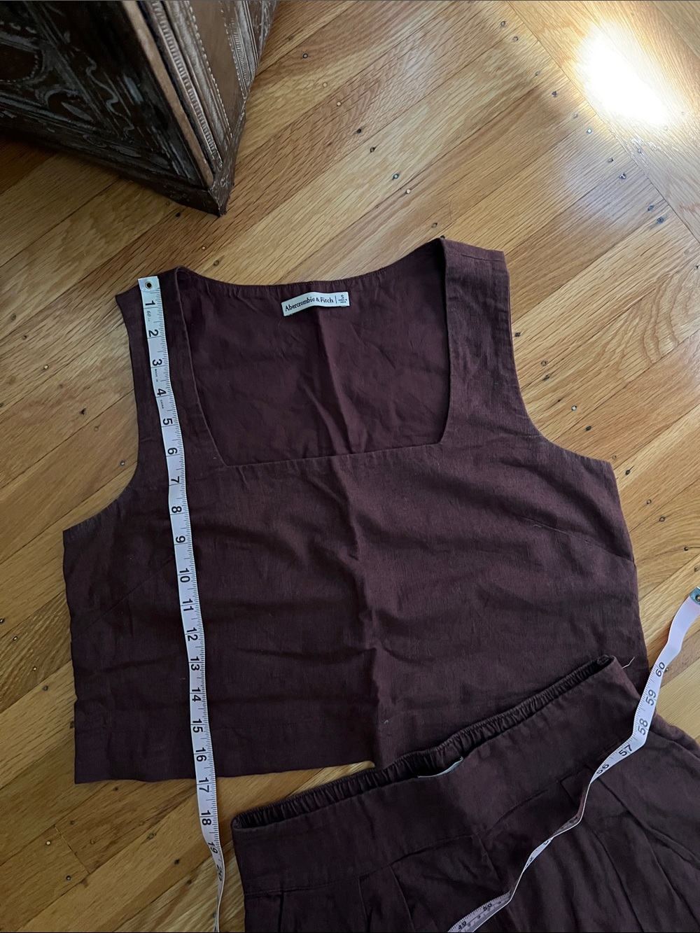 Abercrombie high waisted linen pants and crop top - Picture 4 of 7